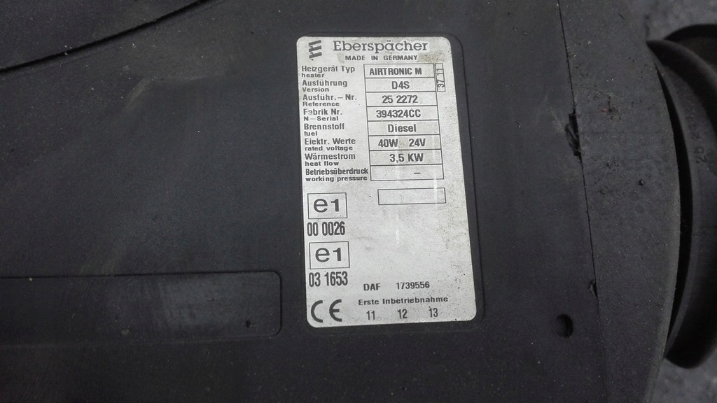 фото №6, Webasto обогреватель стояночный d4s daf xf 105