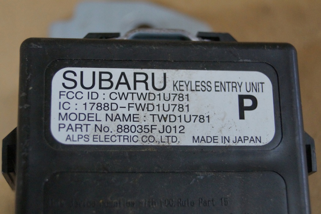 фото №6, Модуль keyless subaru wrx sti 88035fj012