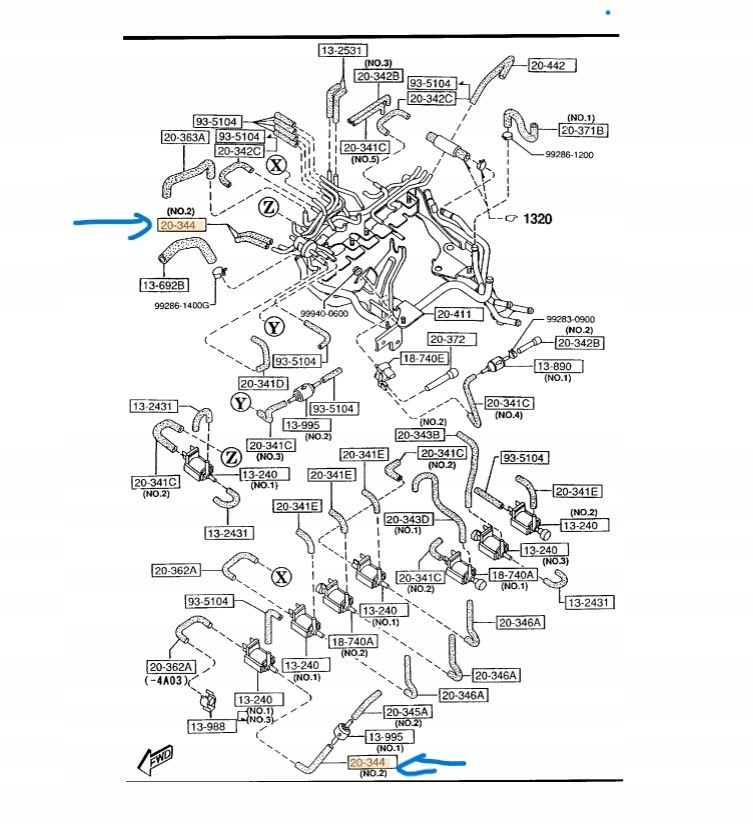 фото №4, Шланг вакууму - mazda rx-7 fd