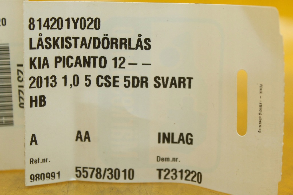 фото №8, Замок двері правий задня kia picanto ii 81420-1y020