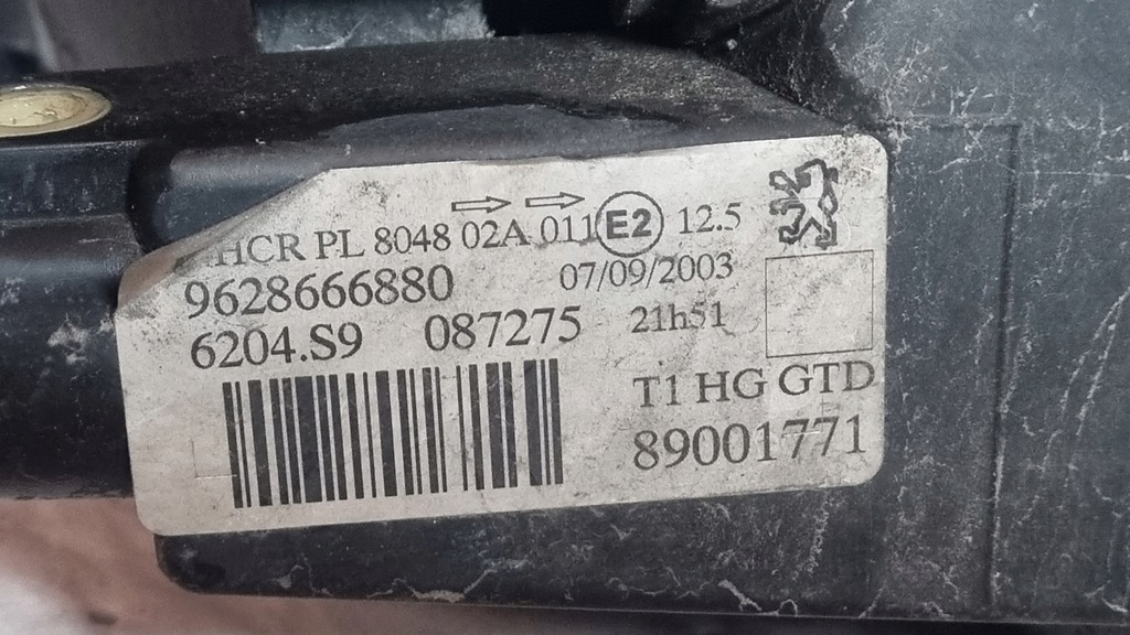 фото №9, Лампа левая передняя peugeot 206 lift 2002-2006 9628666880