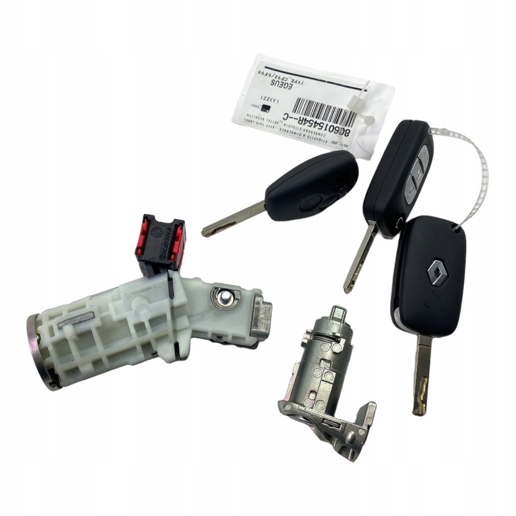 фото №9, Nowa оригинальный номер замок зажигания 3x ключи вкладка renault kangoo ii clio iii modus