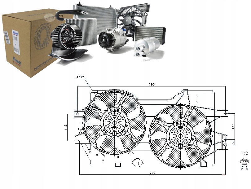 фото №1, Nissens вентилятор радіатора з корпус chrysler