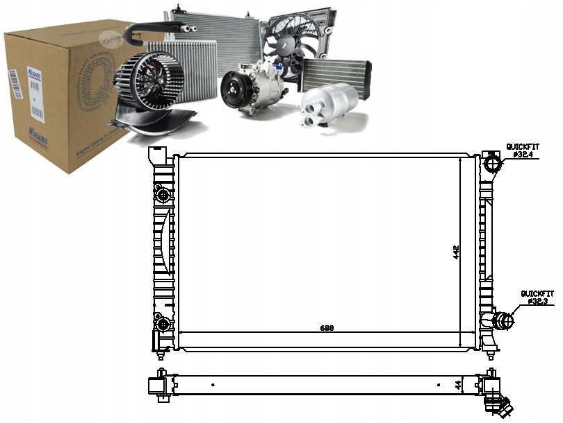 Купить Nissens 60424 радиатор, система охлаждение двигателя