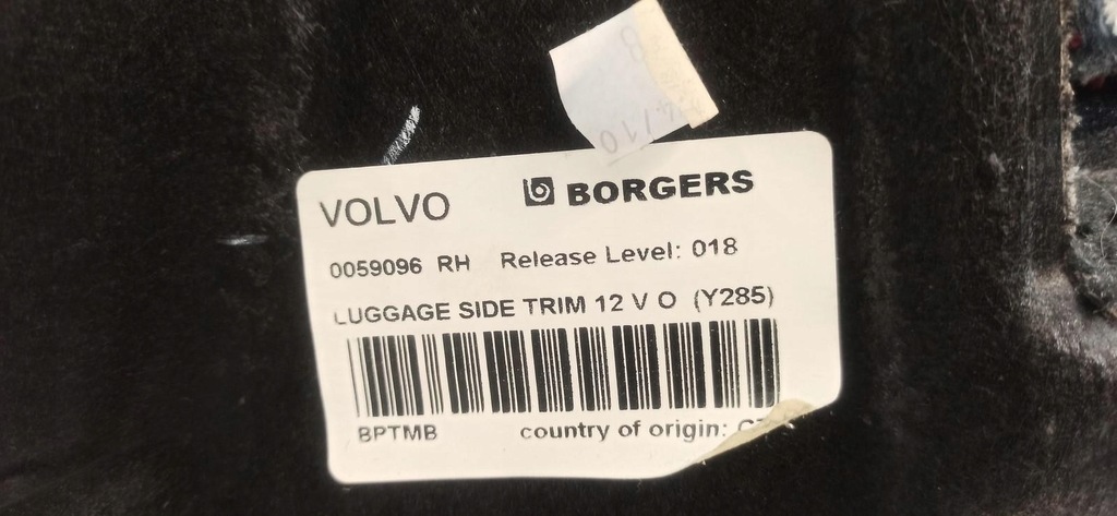 фото №9, Volvo xc70 v70 обшивка багажника правий 39800509
