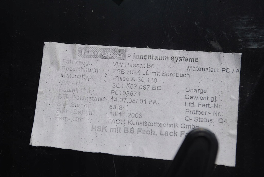 фото №5, Бардачок пассажира 3c1857097bc vw passat b6