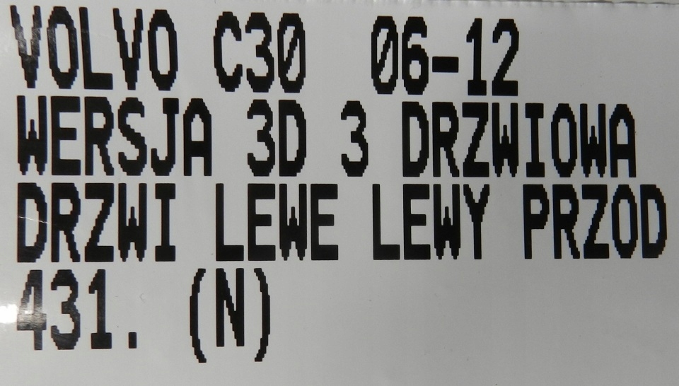 фото №10, 431.drzwi левая левый перед передние volvo c30 3d