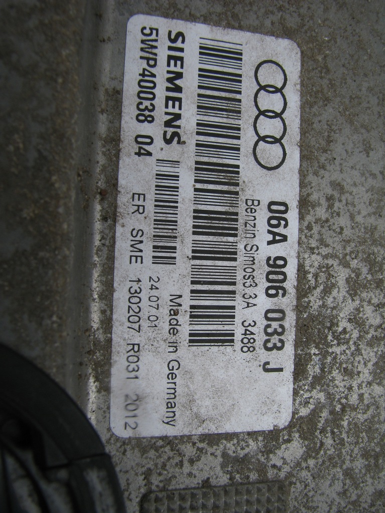 фото №7, Audi a3 8l набор стартовый замок зажигания бортовой компьютер 06a906033j вкладка ключ 1.6