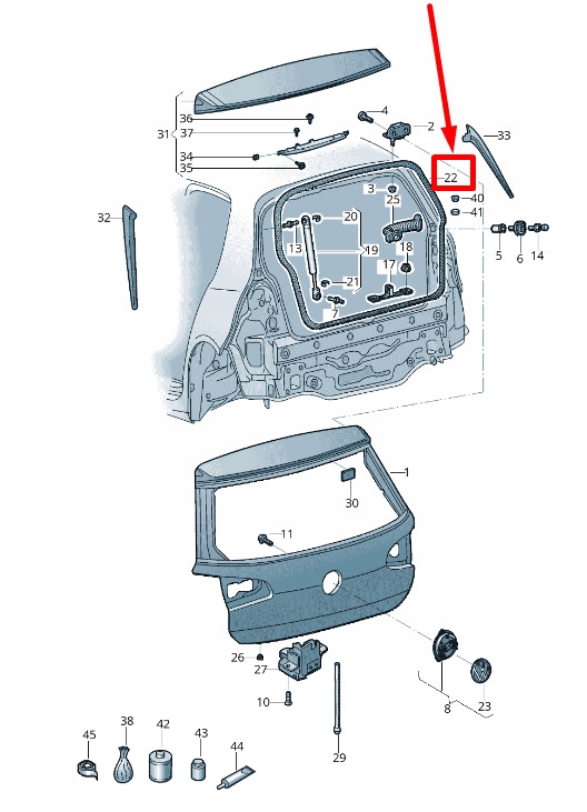 фото №9, New vw golf vii variant ba5, bv5 крышка багажника уплотнитель rubber 5g6827705e original