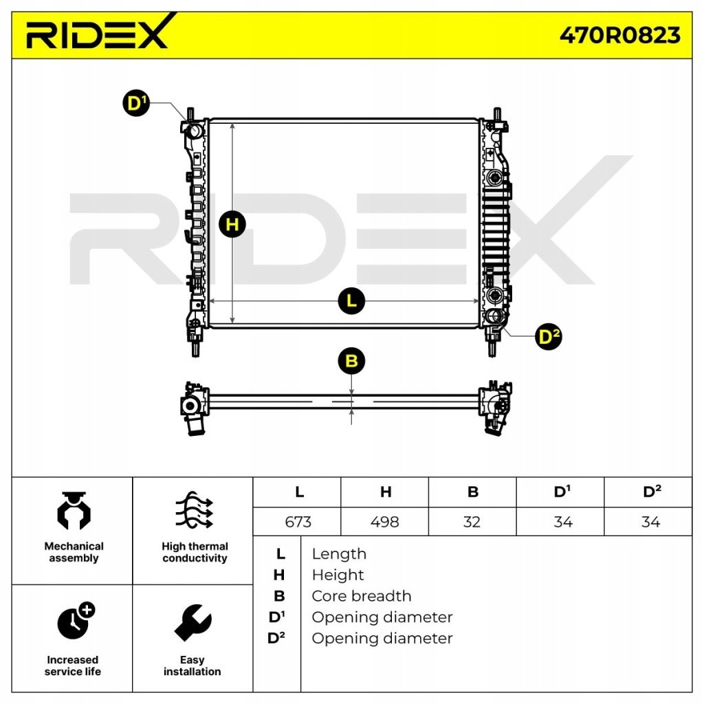фото №4, Радиатор воды ridex 470r0823 do opel antara do chevrolet captiva