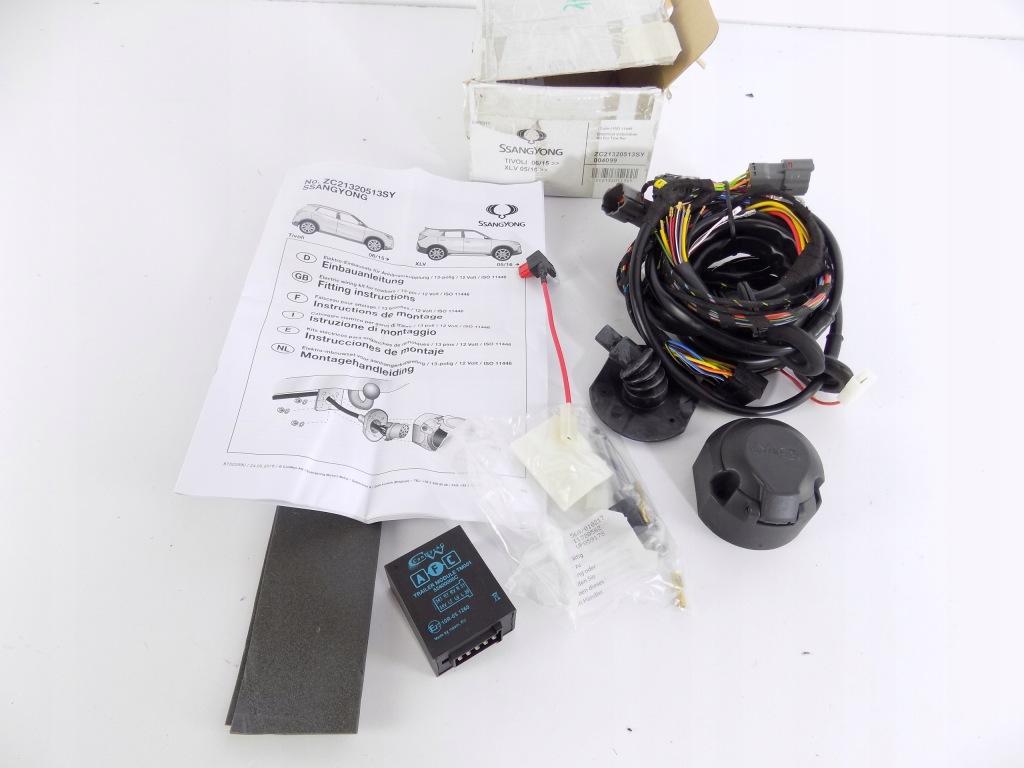 фото №1, Hak електропроводка фаркоп ssangyong tivoli nowa оригінал 13pin