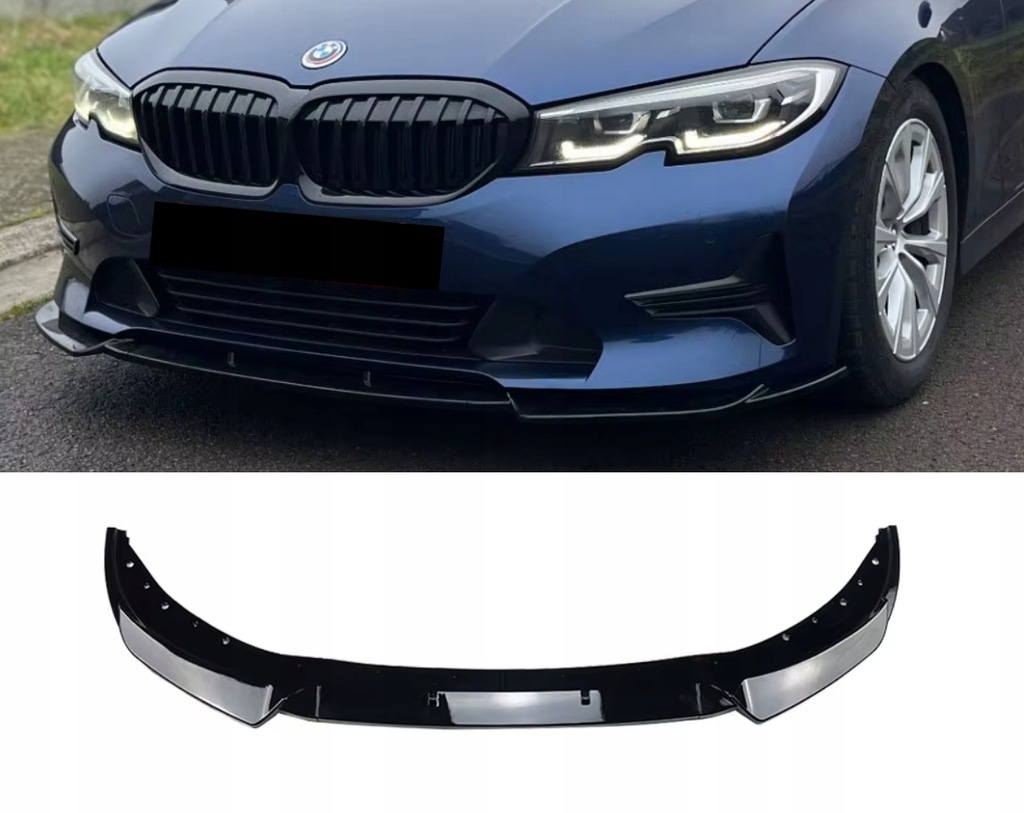 фото №15, Накладка бампера обычного сплиттер чёрный bmw g20 g21 przedlift 2019-2022