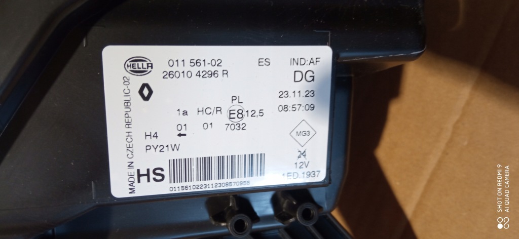 Лампа права перед renault twingo 14- 260104296r nowa оригінал Недорого