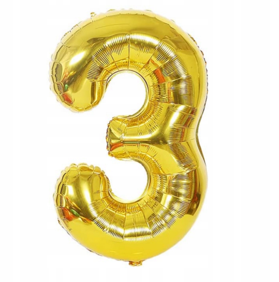 Купити Balon foliowy "3" золотий