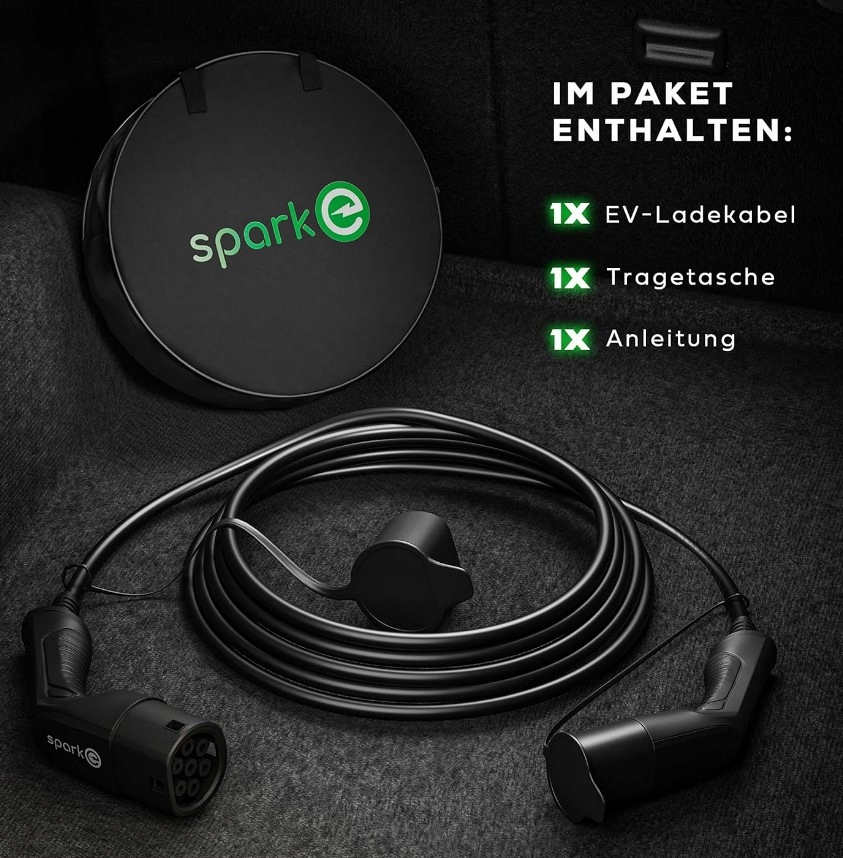 Spark-e кабель до заряджання typ 2 11kw до автомобілів електричних ev - 7 m Київ