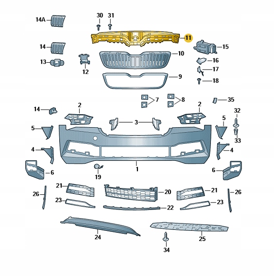 фото №1, Лист з'єднувальна захист поперечина перед skoda superb 3fl