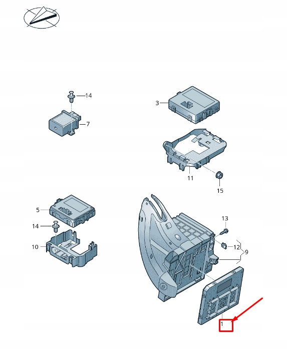 фото №1, Audi q3 f3 встроенный supply управление unit 5q0937085bt