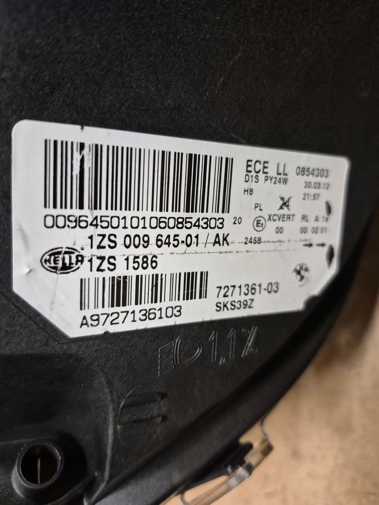 фото №10, Bmw x6 e71 лампа фара bi ксенон поворотний лівий europa 7271361