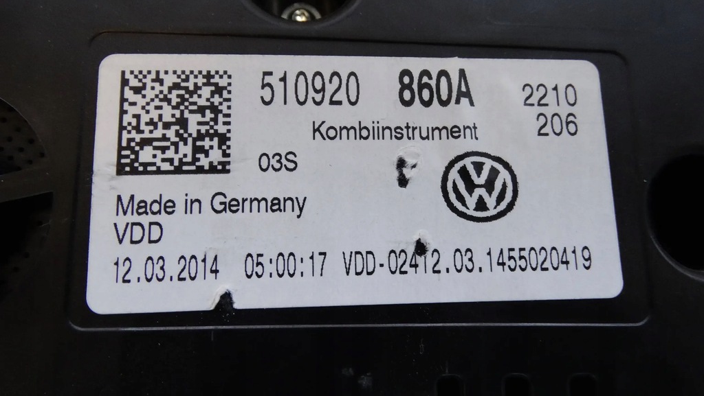 фото №5, Счетчик приборная панель 510920860a vw golf sportsvan дизель