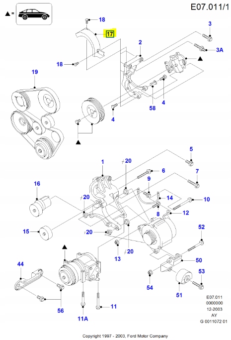 Защита, генератор ford escort/orion 1990-1995 ea оригинальный номер 7036517 Киев