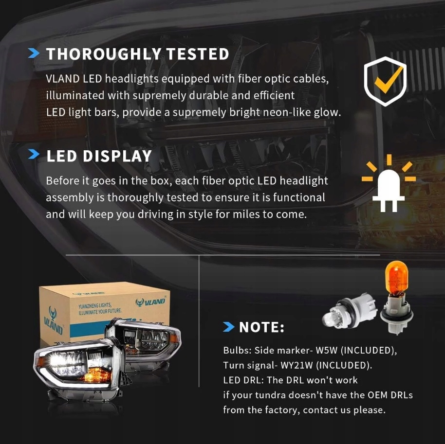 фото №9, Лампа лампы titanium led vland середина серебристый kpl. toyota tundra 2014-2018