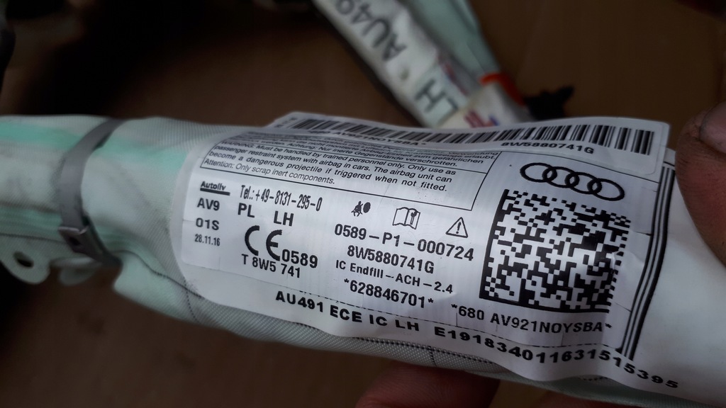 фото №7, A4 b9 8w шторка безпеки подушка безпеки ліва sedan 8w5880741g