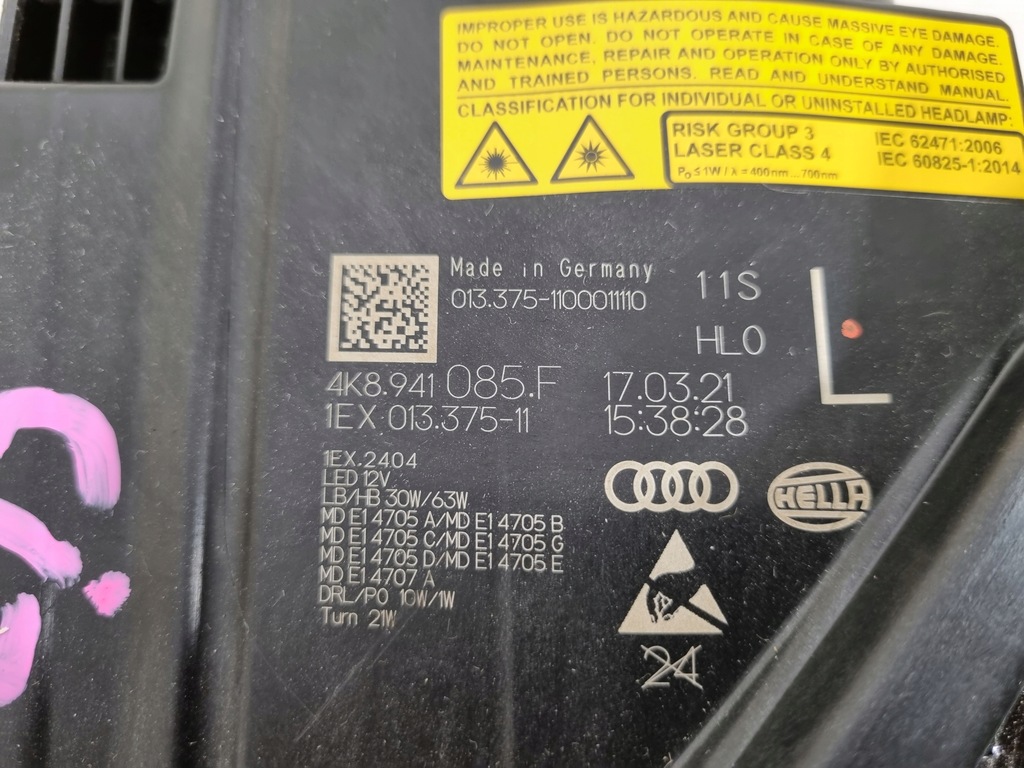 фото №13, Audi a7 s7 rs7 4k8 лампа ліва перед full led laser