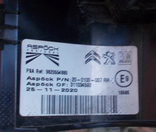 фото №3, Toyota proace city opel combo berlingo 19+ правая задняя лампа оригинал