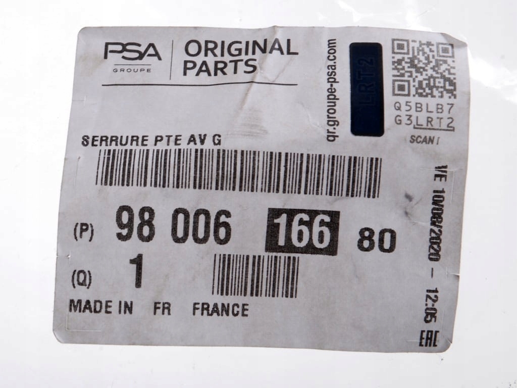 фото №14, Оригінальний номер замок двері kasetka перед лівий peugeot 308 9800616680