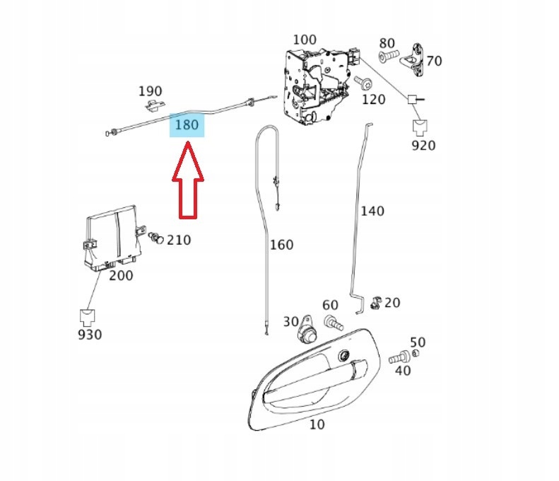 фото №2, Трос тяга замка дверь mercedes actros mp4 antos