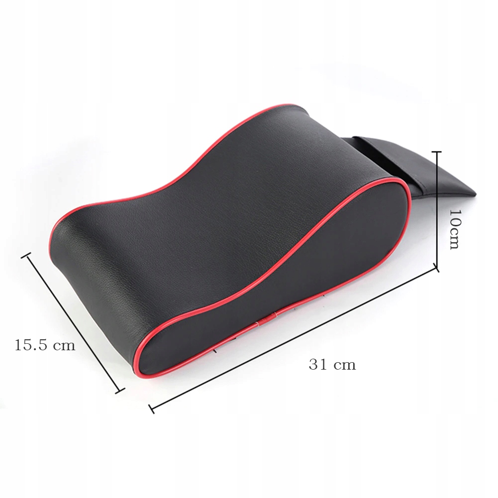 фото №6, М'яка подушка накладка na підлокітник do автомобіля czarno-czerwona