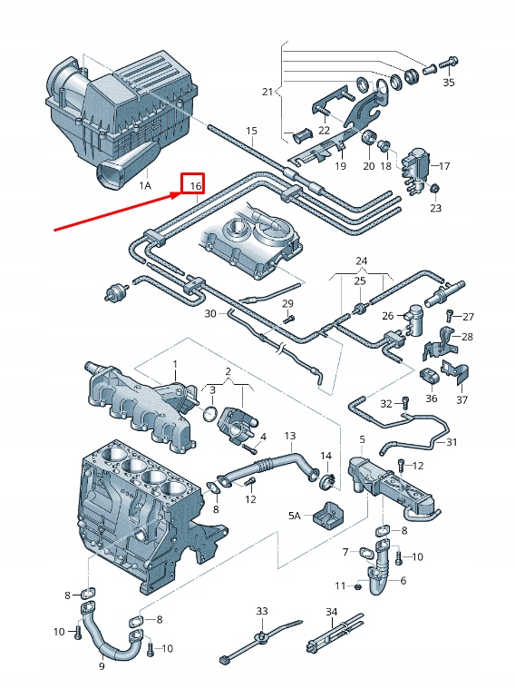 фото №1, Vw cc 35 двигун вакуумний шланг 03l131055cr