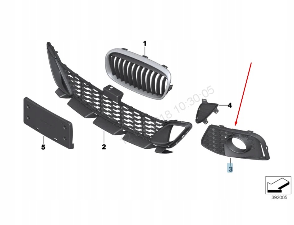фото №11, Bmw 2 f45 правий fog light m closed решітка 51118064242 8064242 oem