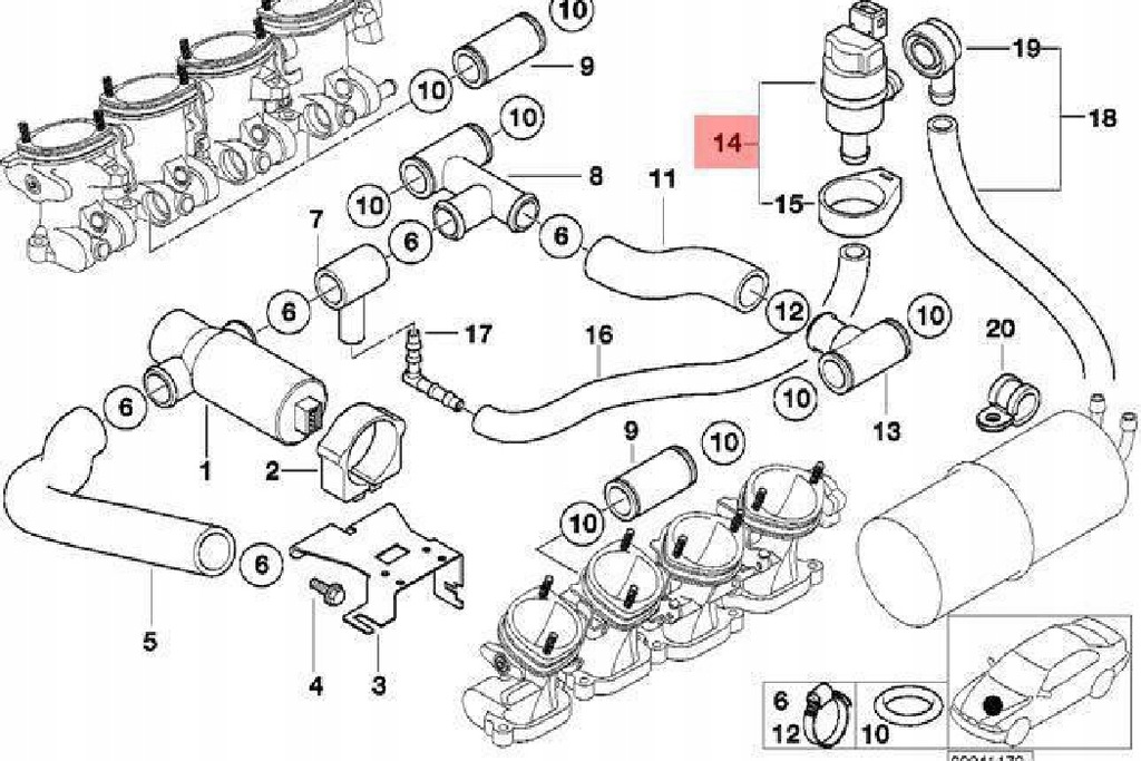 фото №11, Клапан вентиляційний бака пального bmw e39 sedan 7830766 13907830766