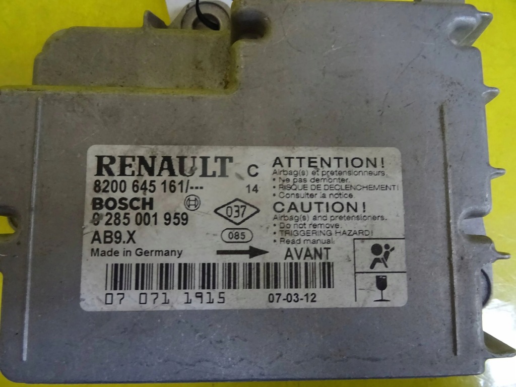 фото №2, Модуль датчик подушка безопасности renault clio iii 8200645161 nr727