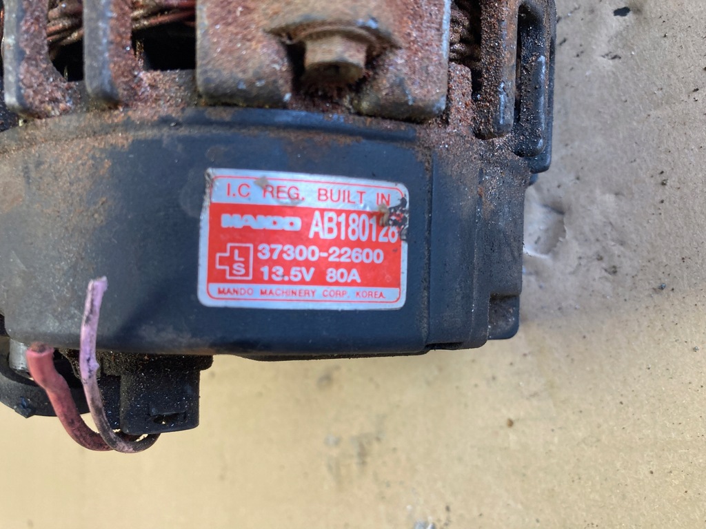 фото №6, Hyundai accent 2 ii 1.5 генератор ab180128 37300-22600 13.5v 80a