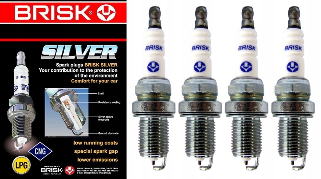 Купити Комплект  4x brisk silver свічка запалювання lpg cng 1462 dr15ys9
