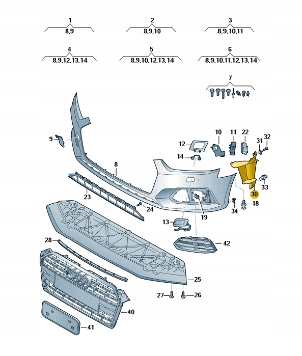 Купити Повітропровід повітря бампер перед права audi a5