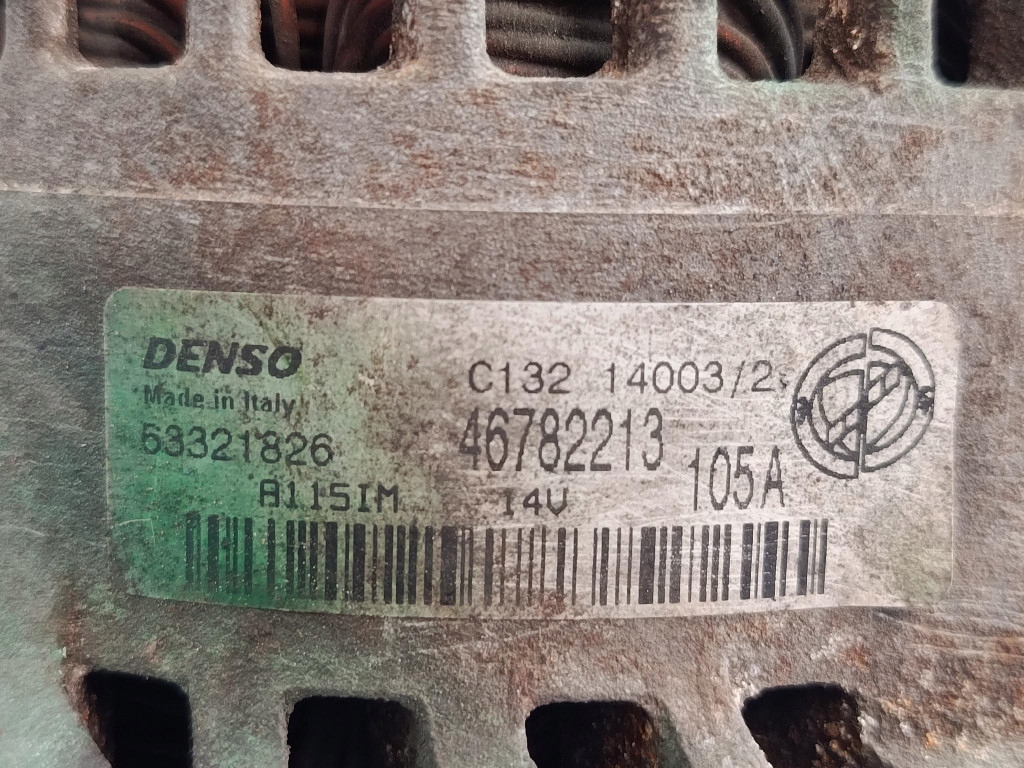 фото №5, Fiat idea i .9jtd генератор 46782213 denso 150a перевірений