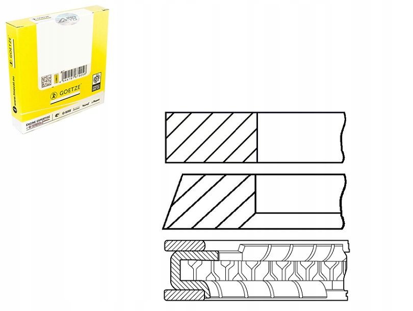 фото №1, 69 std 1.2-2.5-1.5 набір кілець поршня dacia logan logan ii logan