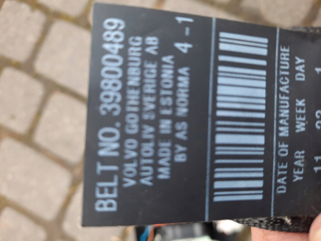 фото №3, Pas ремені безпеки volvo v60 задня середина