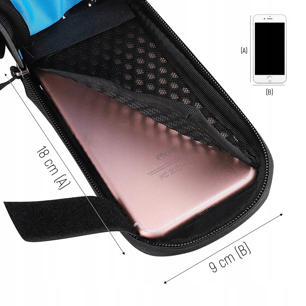 Сумка rowerowa на рама + odczepiany чехол на телефон к 6.5" 1.5l czarn Недорого