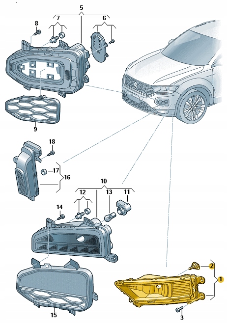 фото №2, Фара галогенний правий przó vw t-roc оригінальний номер