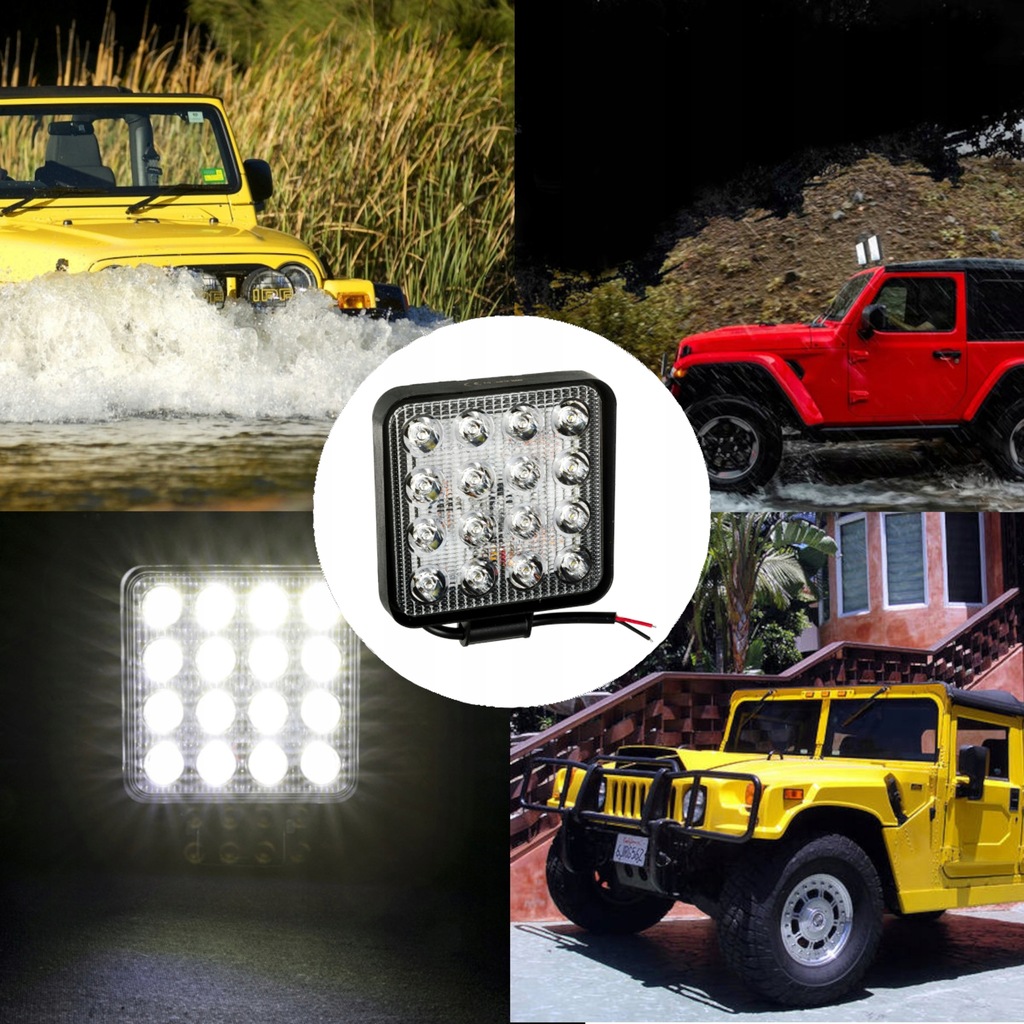 фото №14, Лампа робоча 16 led протитуманна фара 48w 12v 24v світлодіодна