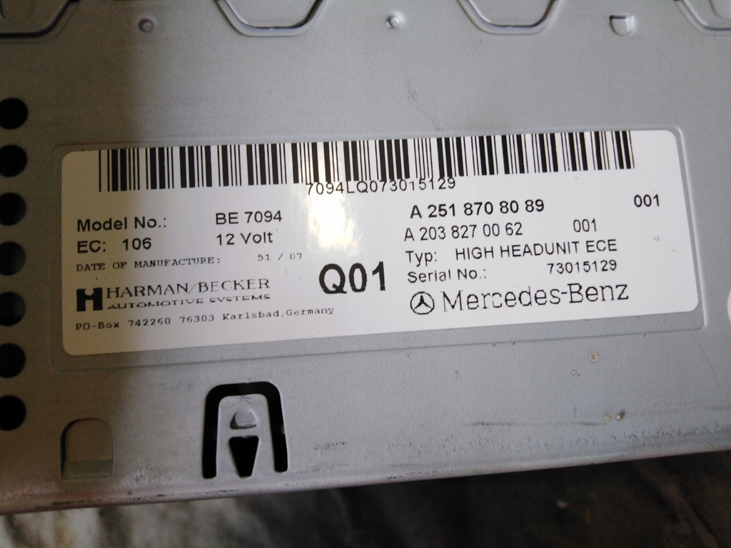 фото №9, Радіо cd навігація mercedes r w251 a2518708089 09r eu