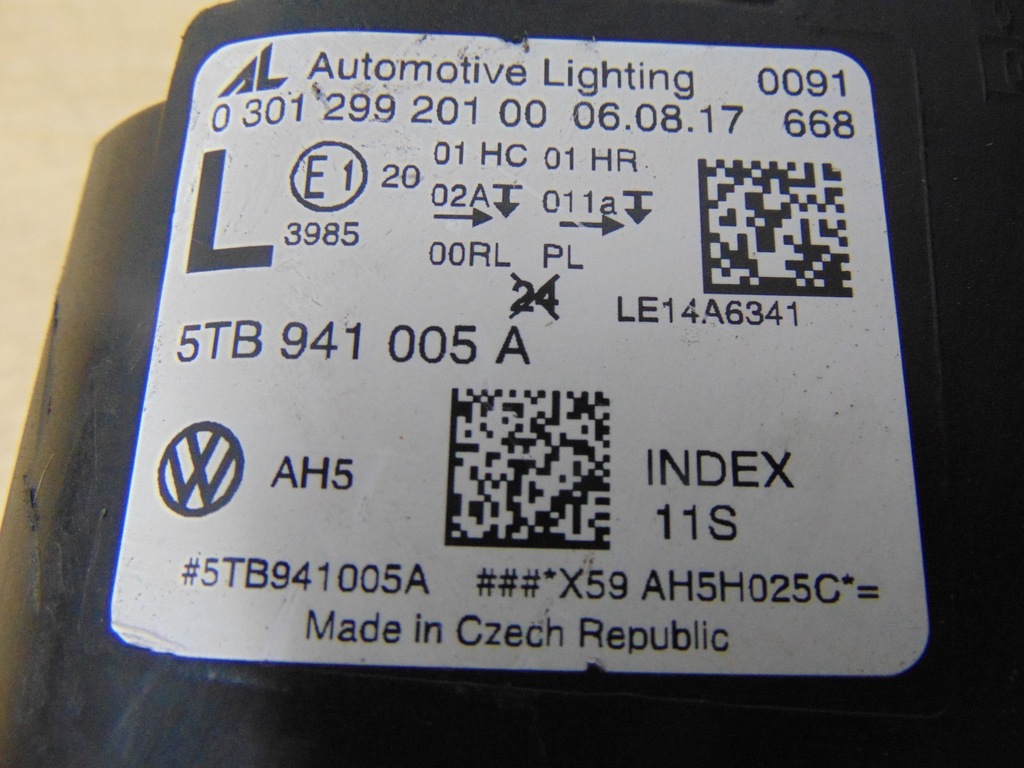 фото №16, Лампа ліва перед vw touran iv 5tb941005a europa