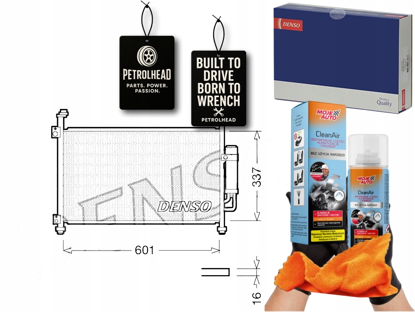 фото №1, Конденсатор кондиционера honda civic viii 1.3h-2.2d #petrolhead pro+ kit9