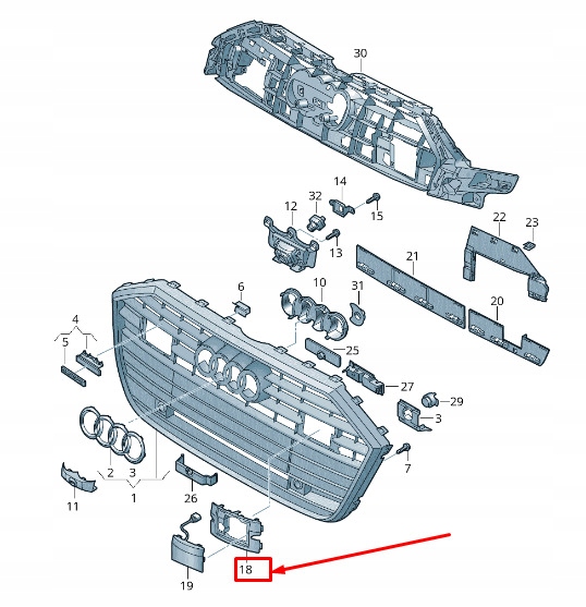 фото №1, Audi a6 4a c8 рамка правой заглушки радара 4k0853294a originalna