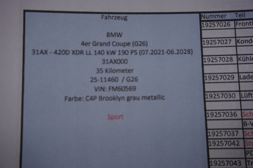 фото №6, Siłownikiklapy задня bmw g26 i4 35km