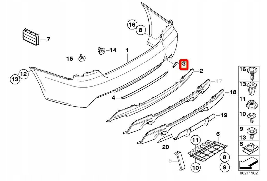 фото №6, Заглушка фаркоп проушина бампер do bmw 3 e92 e93 2005-2013 51127893147 задняя